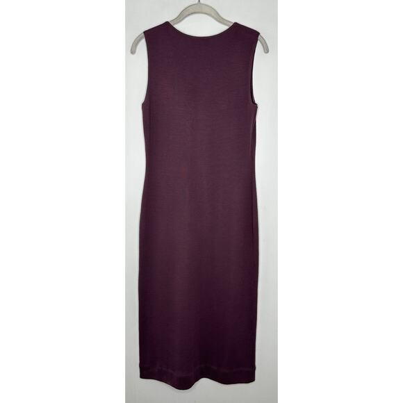 Adriana Papell Purple V Neck Sleeveless Wool Blend Midi Dress Size Medium - Picture 5 of 5